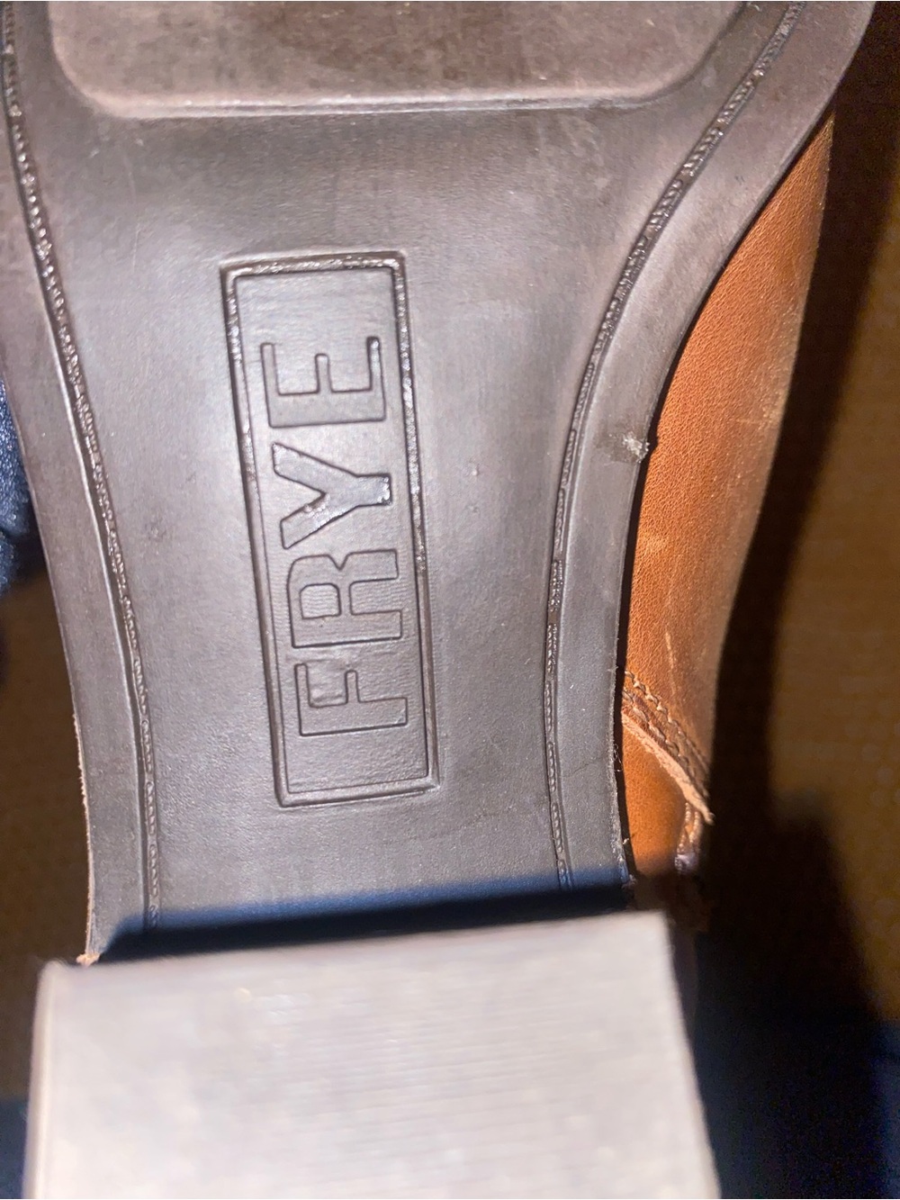 Frye Meghan Chestnut Brown Leather Ankle Booties with Block Heel. - Picture 13 of 16